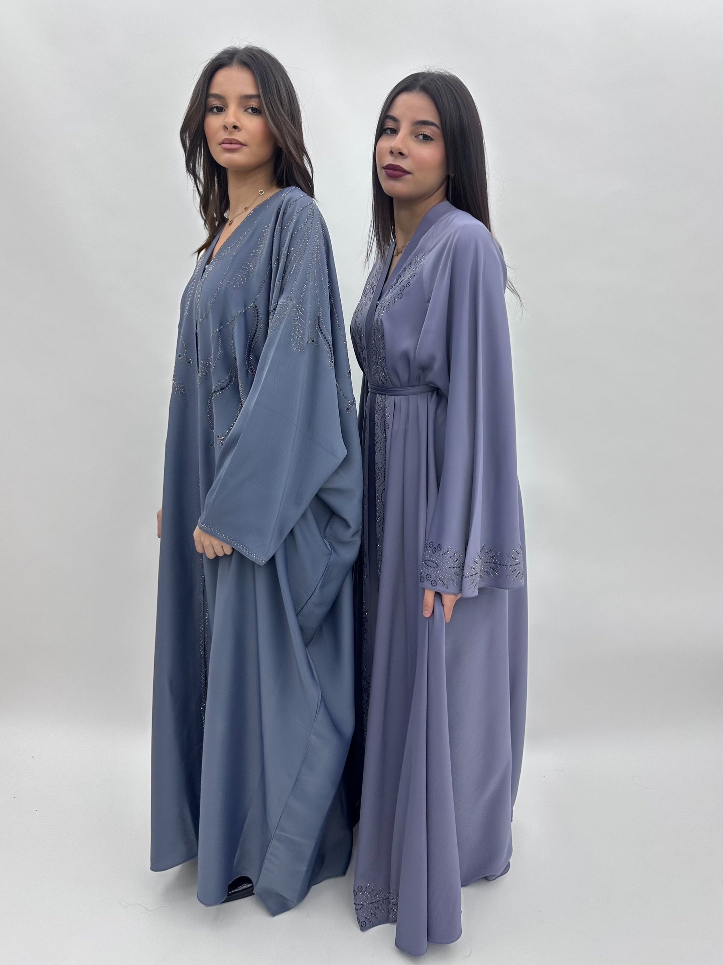 Abaya Dubai Maya - Bleu Acier MaraAbaya