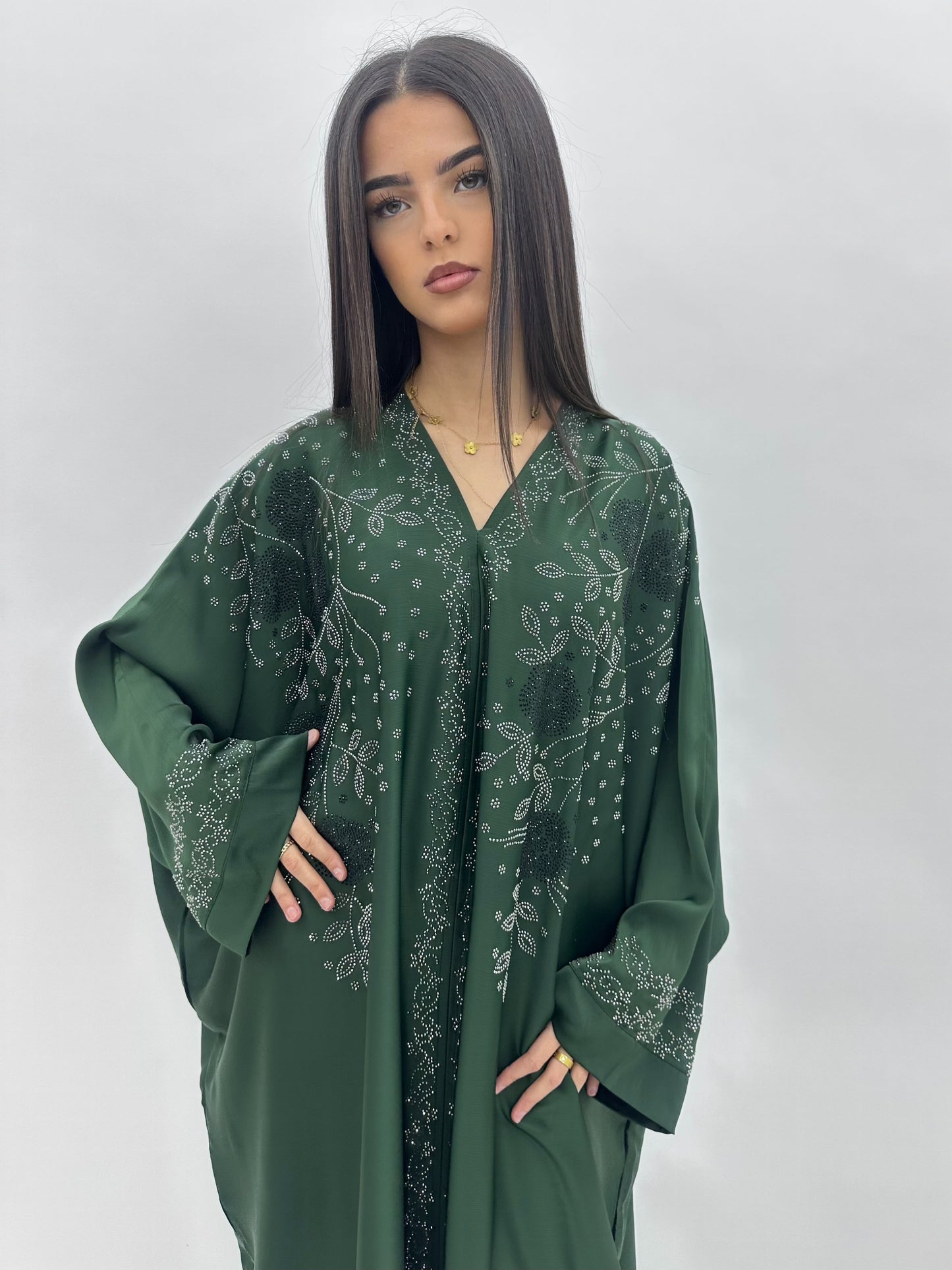 Abaya Dubai Wardah - vert MaraAbaya