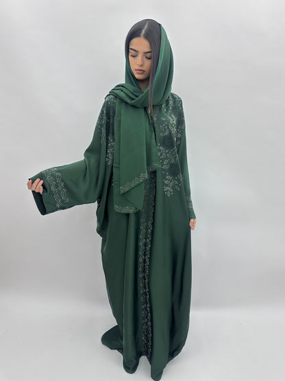 Abaya Dubai Wardah - vert MaraAbaya