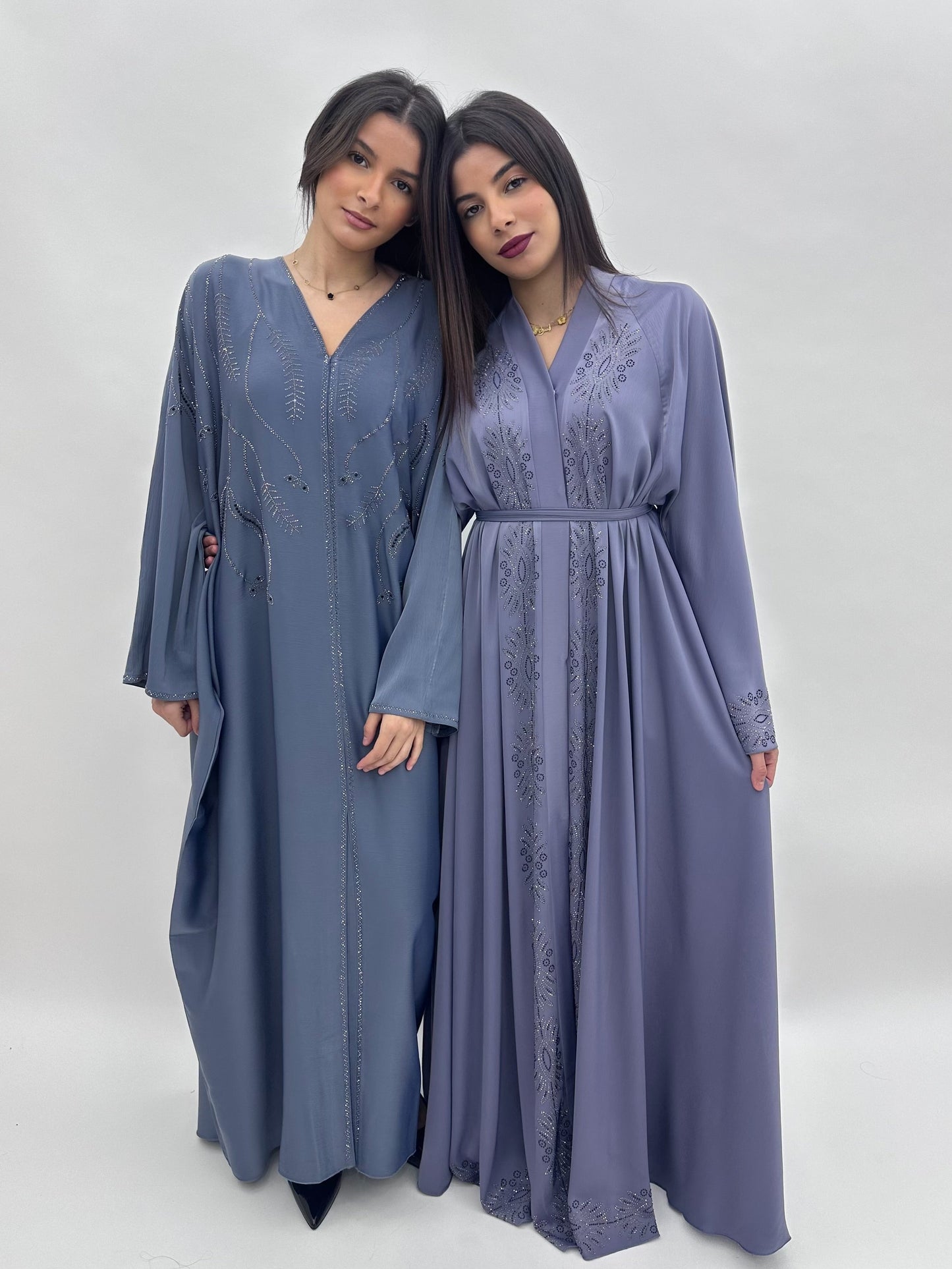 Abaya Dubai Maya - Bleu Acier MaraAbaya