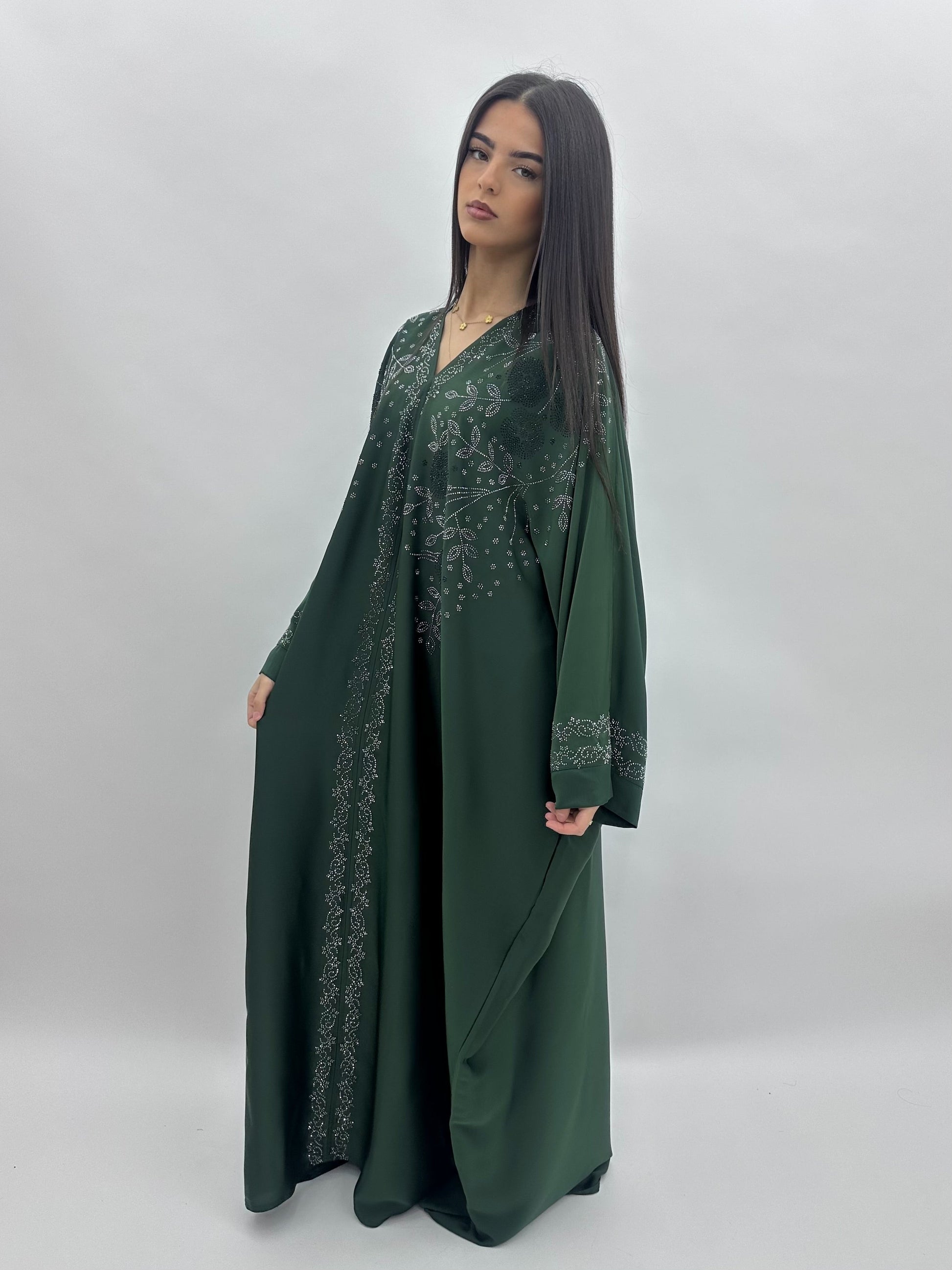 Abaya Dubai Wardah - vert MaraAbaya