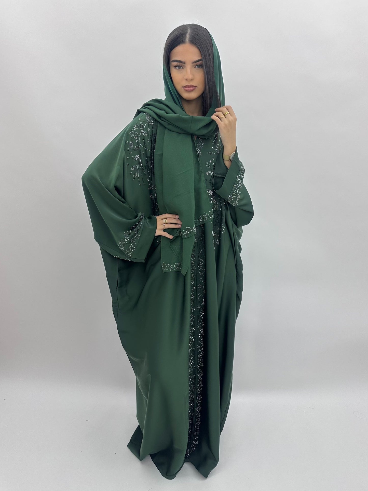 Abaya Dubai Wardah - vert MaraAbaya