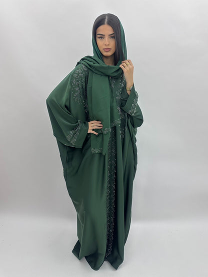 Abaya Dubai Wardah - vert MaraAbaya