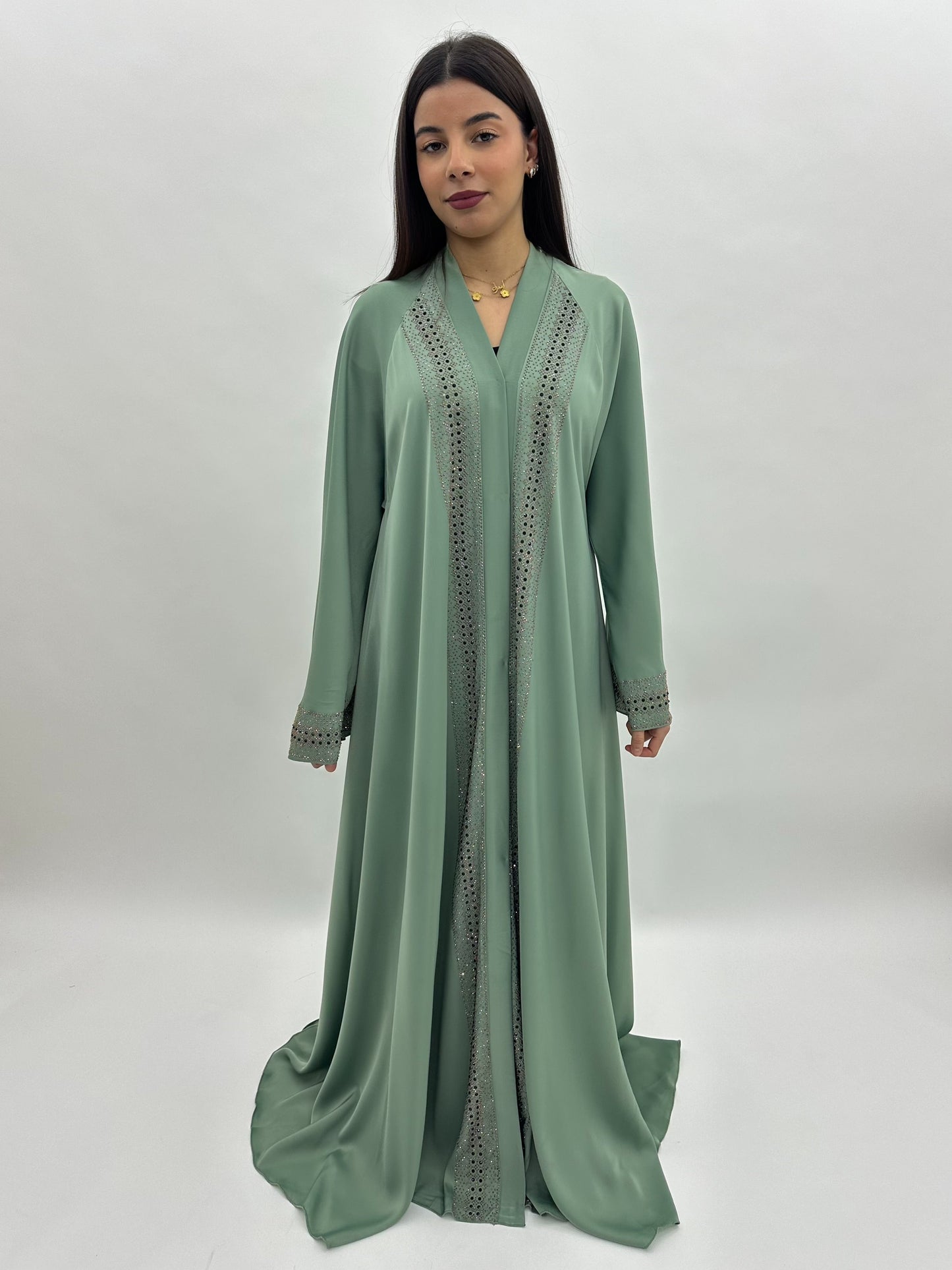Abaya Dubai Alya – Vert sauge MaraAbaya