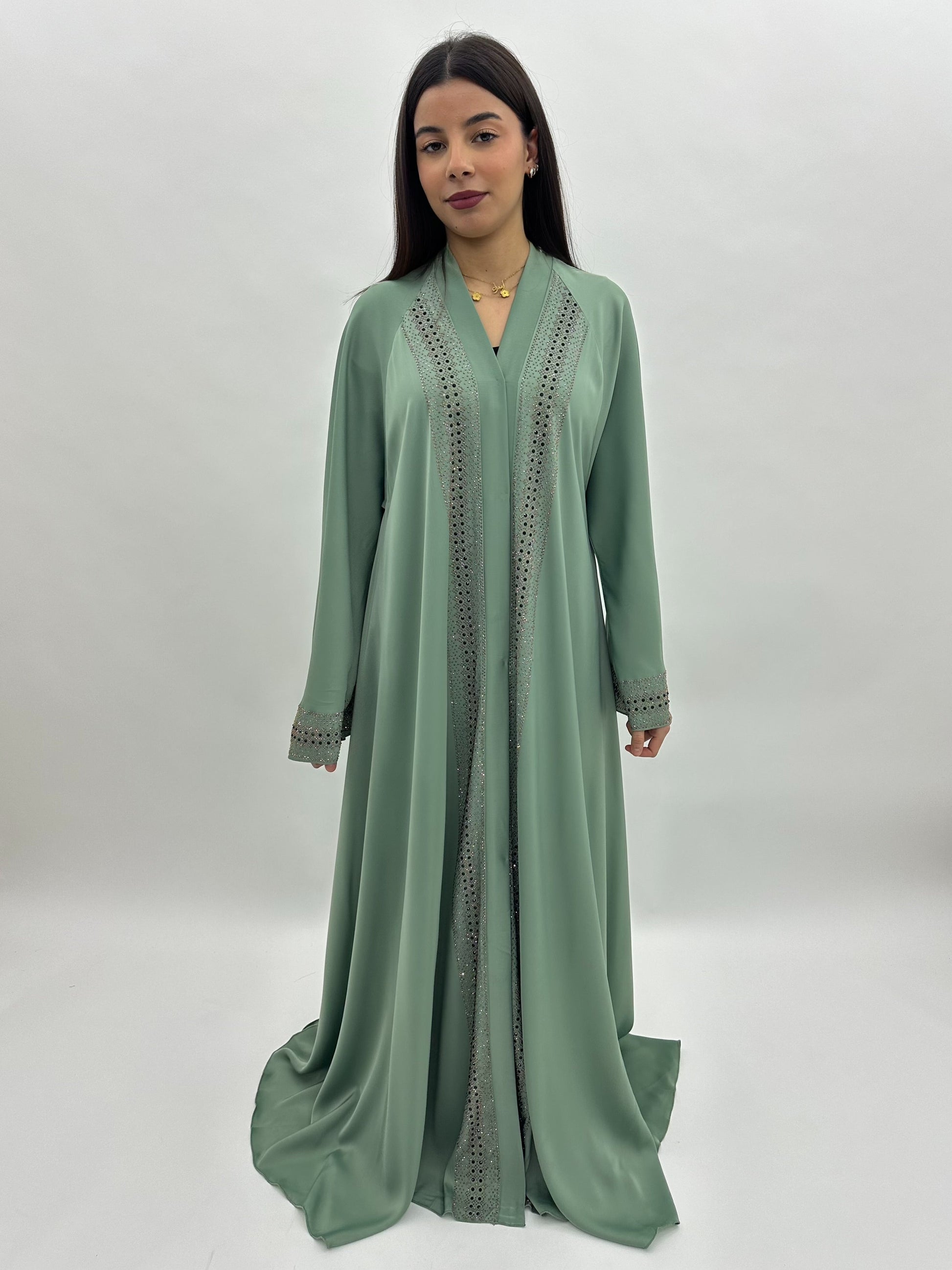 Abaya Dubai Alya – Vert sauge MaraAbaya
