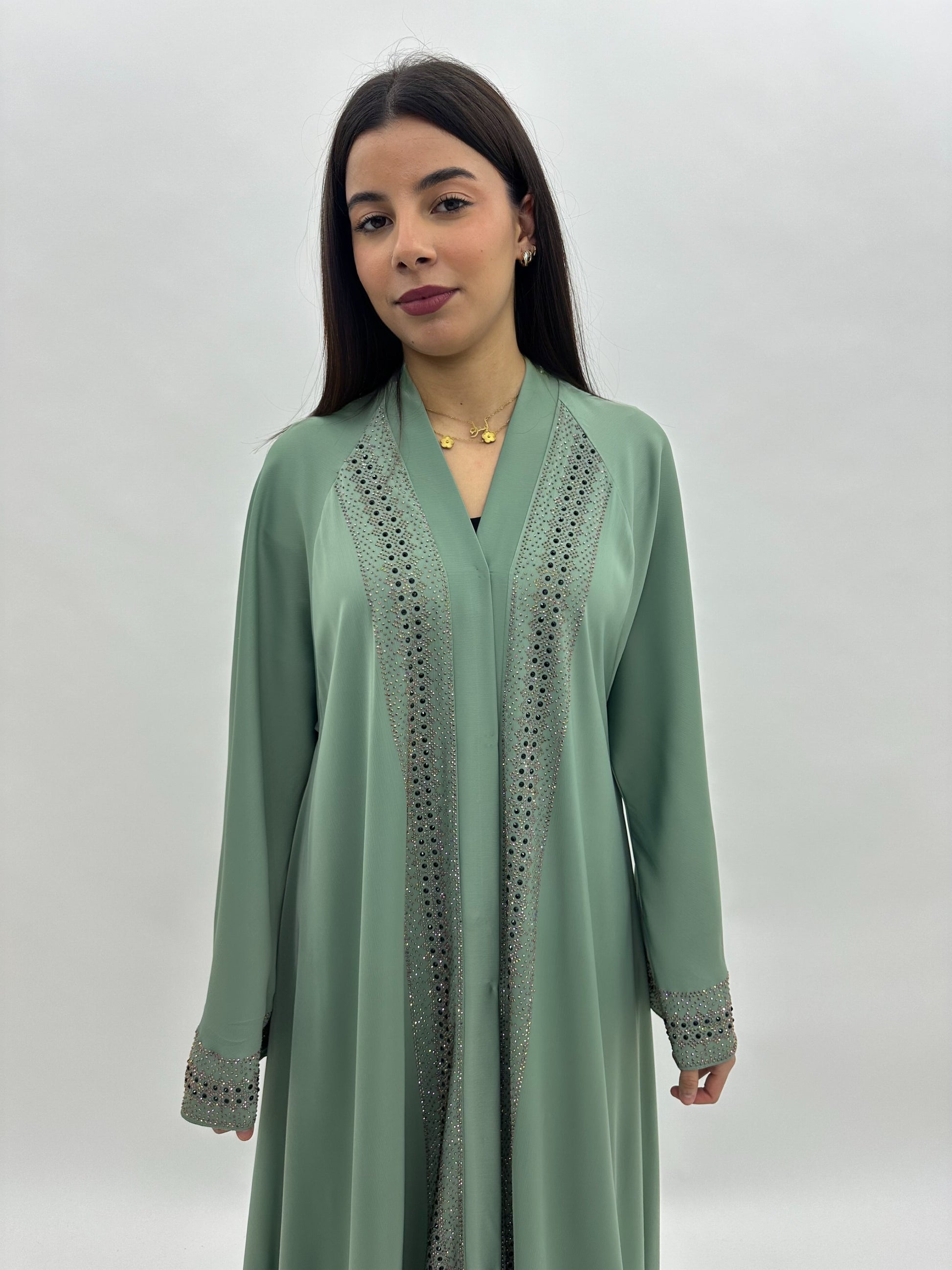Abaya Dubai Alya – Vert sauge MaraAbaya