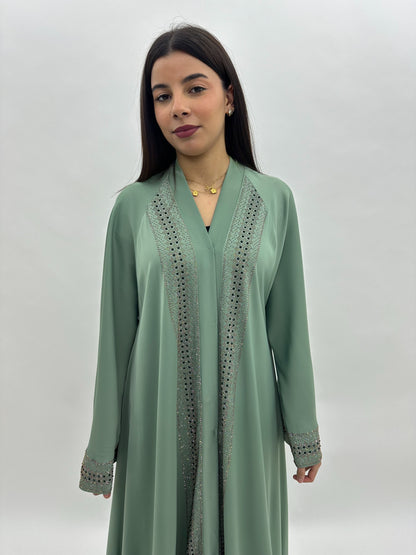 Abaya Dubai Alya – Vert sauge MaraAbaya