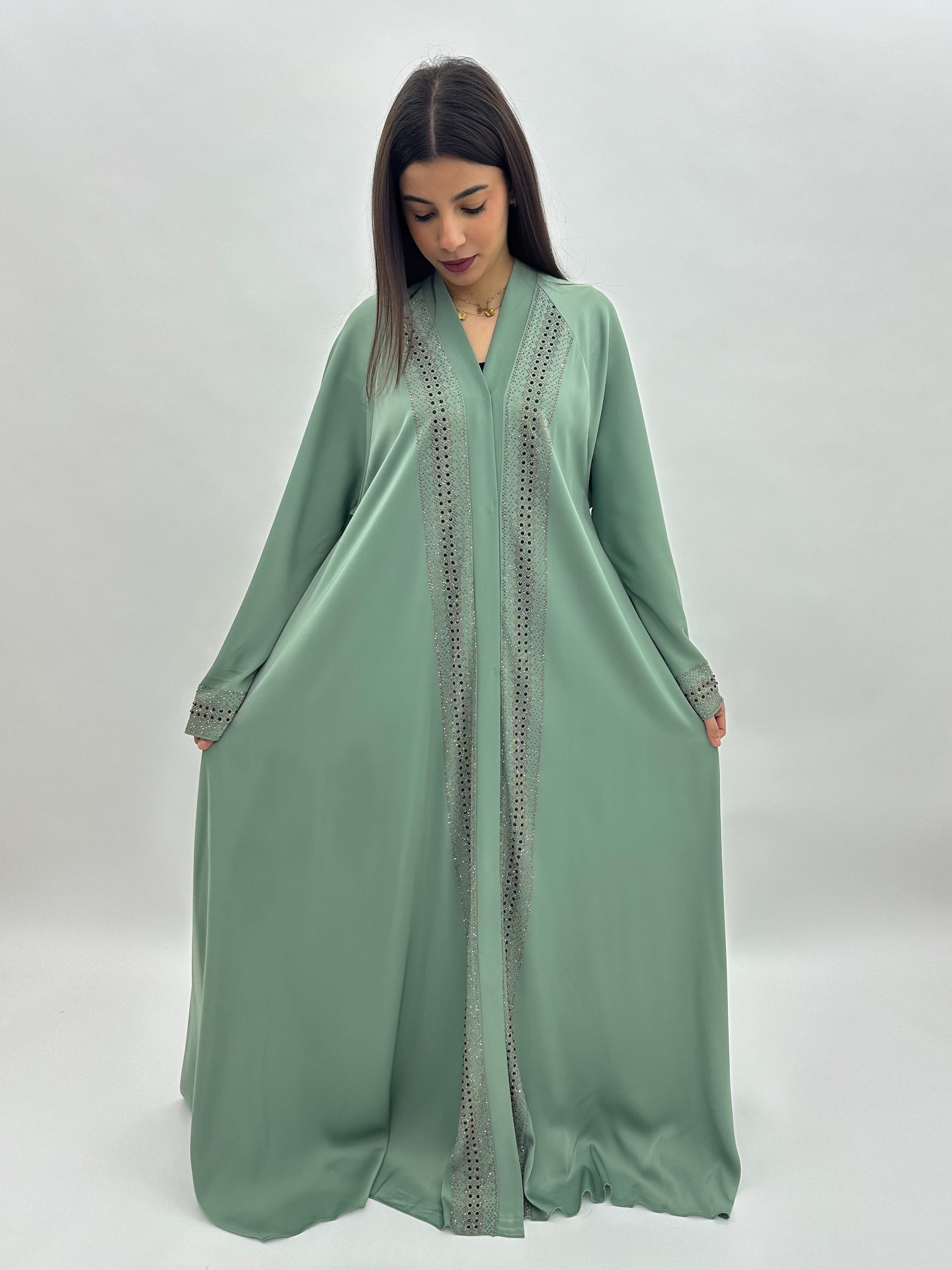 Abaya Dubai Alya – Vert sauge MaraAbaya