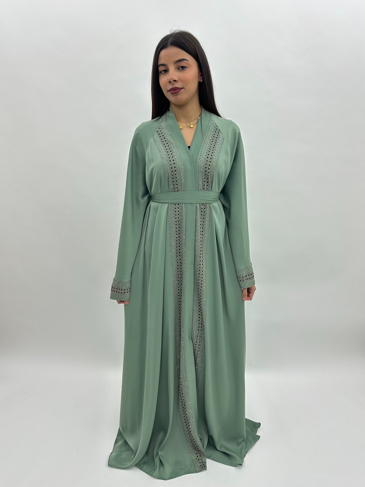 Abaya Dubai Alya – Vert sauge MaraAbaya