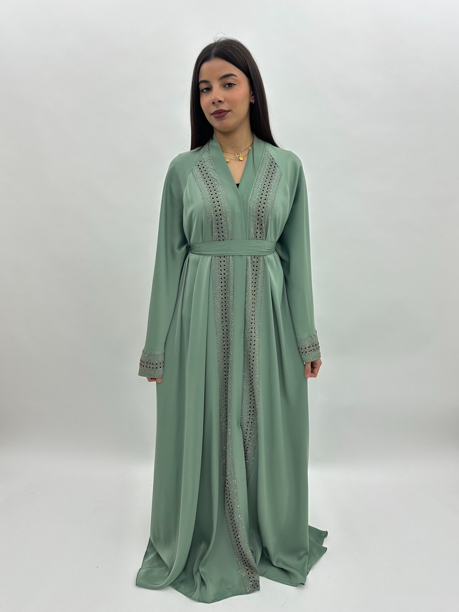 Abaya Dubai Alya – Vert sauge MaraAbaya