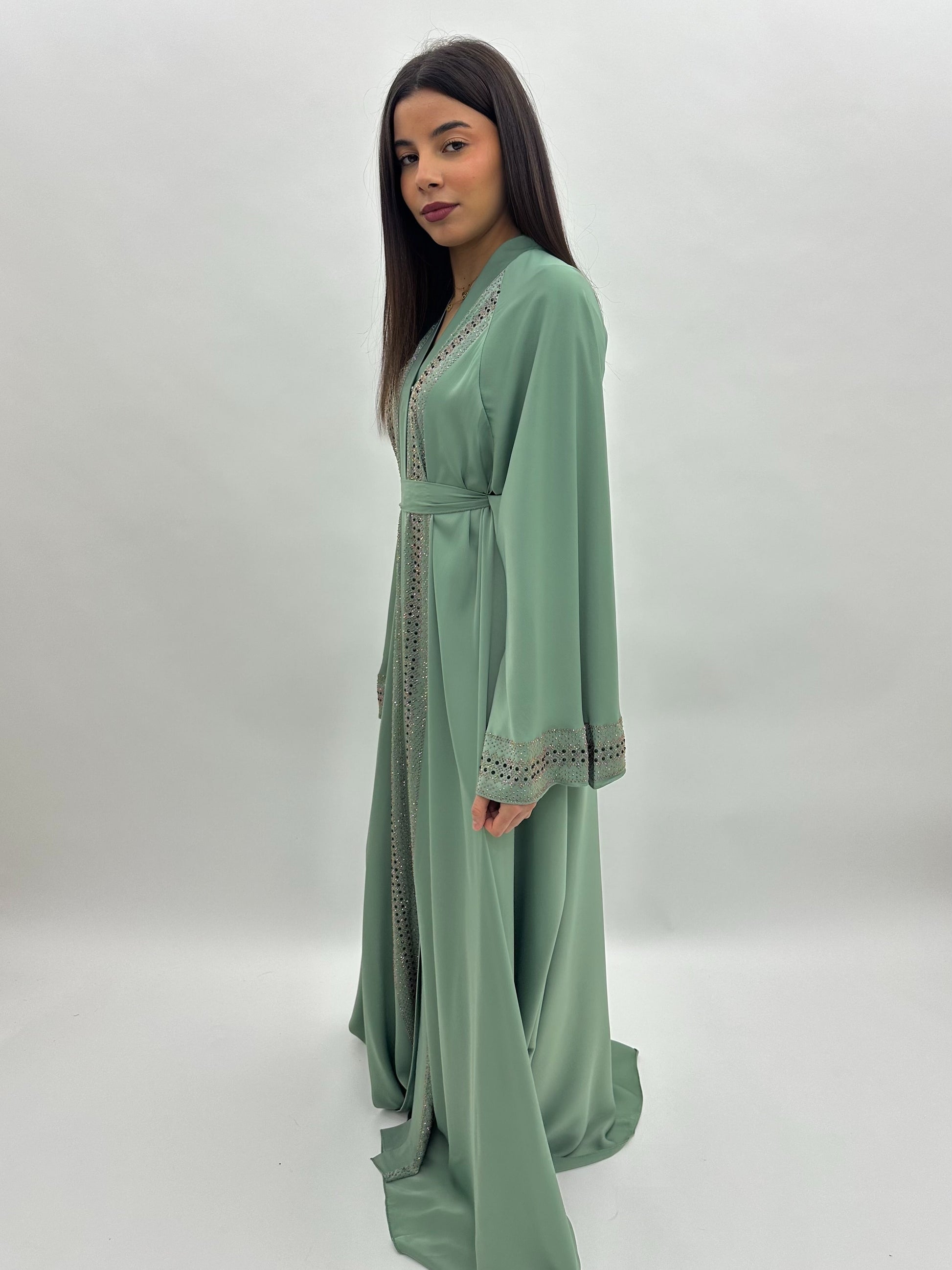 Abaya Dubai Alya – Vert sauge MaraAbaya