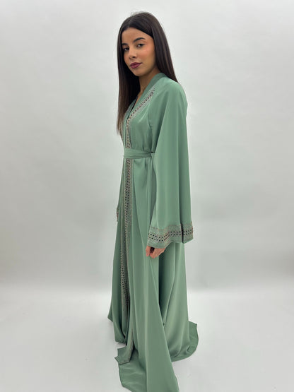 Abaya Dubai Alya – Vert sauge MaraAbaya