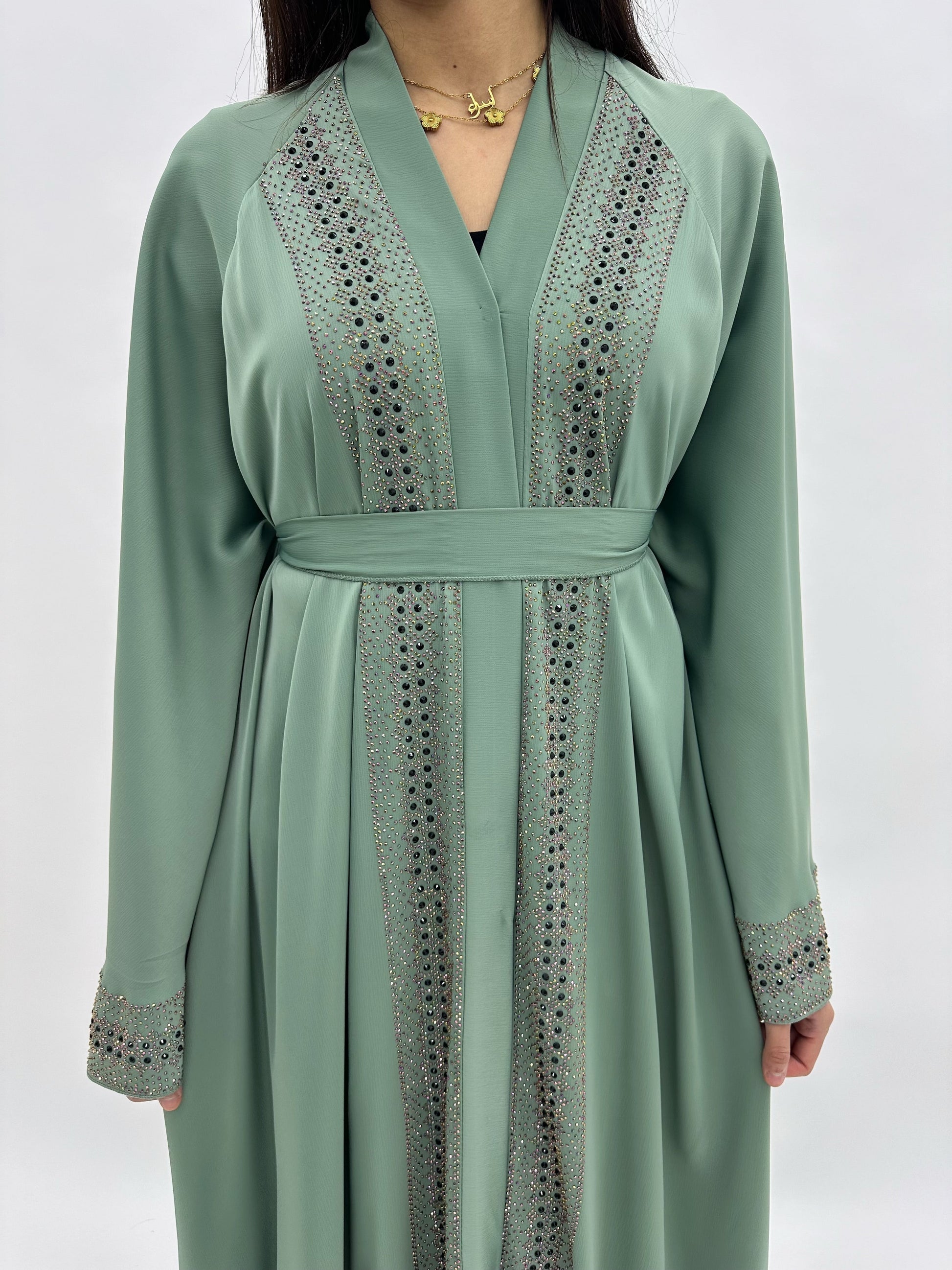 Abaya Dubai Alya – Vert sauge MaraAbaya