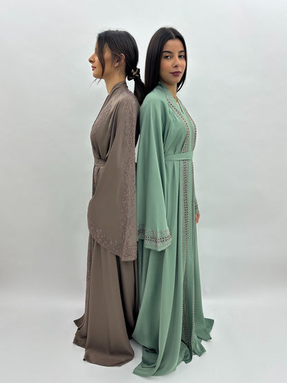 Abaya Dubai Hayat – Taupe MaraAbaya
