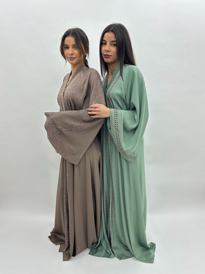 Abaya Dubai Hayat – Taupe MaraAbaya