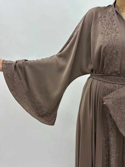 Abaya Dubai Hayat – Taupe MaraAbaya
