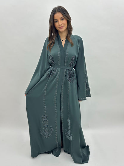 Abaya Dubai Arwa - émeraude MaraAbaya