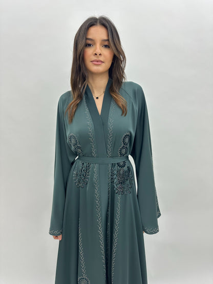 Abaya Dubai Arwa - émeraude MaraAbaya